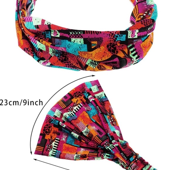 Boho Print Headband Sports with Strip and Floral Prints (Chic African Series)​​ main image 7